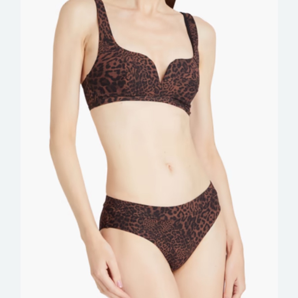 Jets Australia Brown and Black Leopard Print Mid Rise Bikini NWT